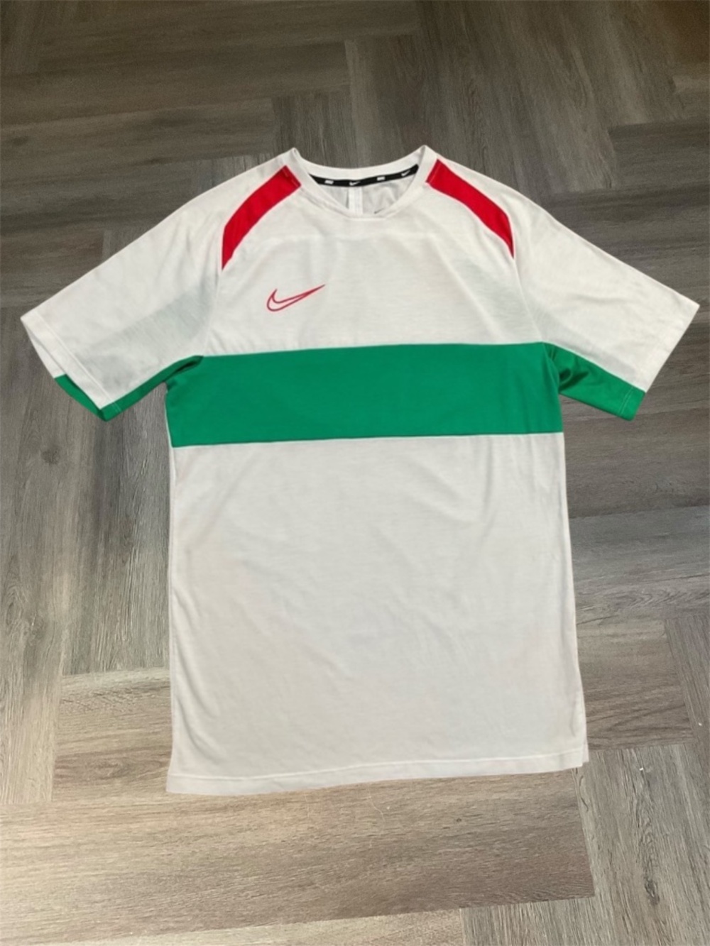 Nike Dri-FIT Soccer Academy Training Top Mens Medium White Green Red Player‎